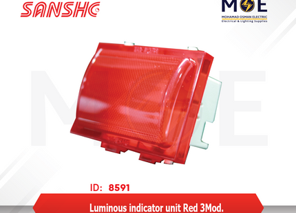 Sanshe Luminous indicator unit Red 3Module | KH-1128 | نواصة احمر