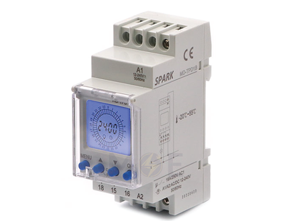 Spark Weekly Digital Time Switch Din AC/DC 12-220V 2module | RD-TPD1B-535845 | تايمر اسبوعي على سكة