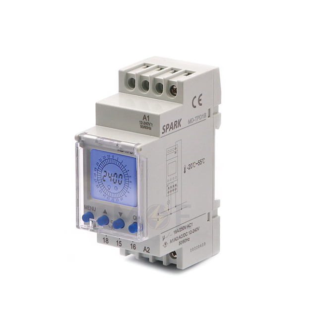 Spark Weekly Digital Time Switch Din AC/DC 12-220V 2module | RD-TPD1B-535845 | تايمر اسبوعي على سكة