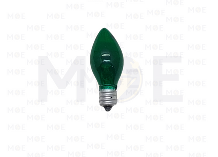 Incandescent Lamp Green Candelabra E12 7W | لمبة عادي برم سن رفيع/امركاني اخضر