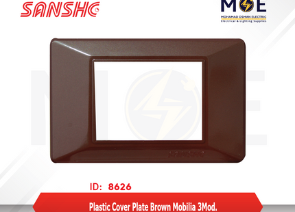 Sanshe Plastic Cover Plate Brown Mobilia 3module | KH83-035 | بلاك بلاستيك بني موبيليا