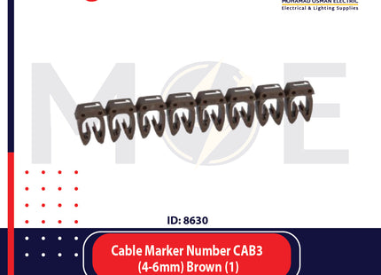 Legrand Cable Markers Number CAB3 ( 4-6mm ) Brown ( 1 ) | CAB3 38231 | حلقة ترقيم كابلات بني رقم