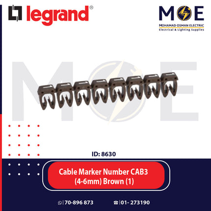 Legrand Cable Markers Number CAB3 ( 4-6mm ) Brown ( 1 ) | CAB3 38231