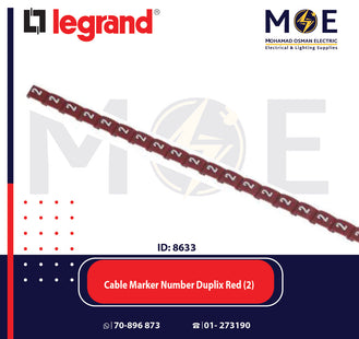 Legrand Cable Markers Number Duplix Red ( 2 ) | Duplix 38402 | حلقة ترقيم كابلات احمر رقم