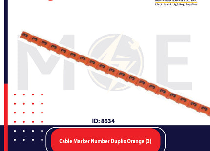 Legrand Cable Markers Number Duplix Orange ( 3 ) | Duplix 38403 | حلقة ترقيم كابلات اورونج رقم