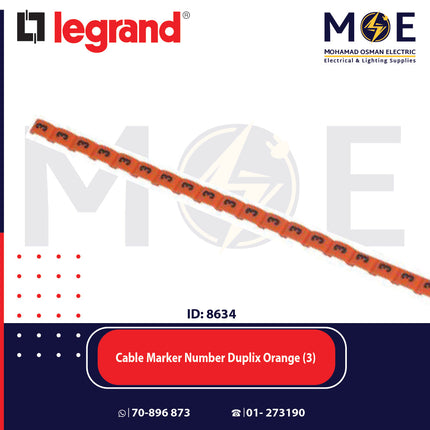 Legrand Cable Markers Number Duplix Orange ( 3 ) | Duplix 38403