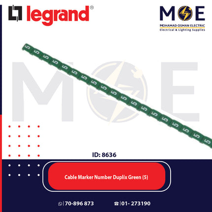 Legrand Cable Markers Number Duplix Green ( 5 ) | Duplix 38405