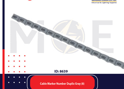 Legrand Cable Markers Number Duplix Gray ( 8 ) | Duplix 38408 | حلقة ترقيم كابلات رمادي رقم