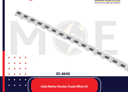 Legrand Cable Markers Number Duplix White ( 9 ) | Duplix 38409 | حلقة ترقيم كابلات ابيض رقم
