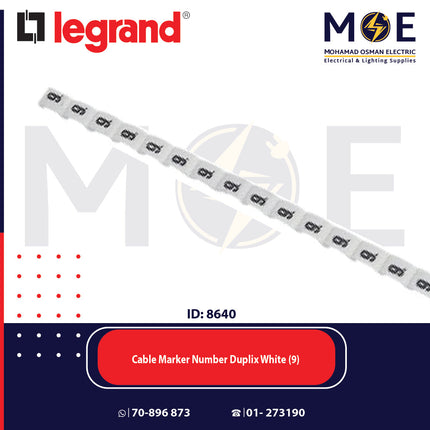 Legrand Cable Markers Number Duplix White ( 9 ) | Duplix 38409