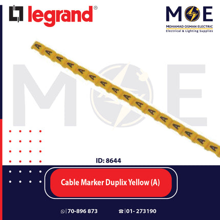 Legrand Cable Markers Capital Letter Duplix Yellow ( A ) | 38410