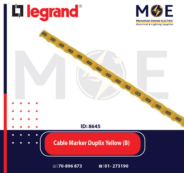 Legrand Cable Markers Capital Letter Duplix Yellow ( B ) | 38411