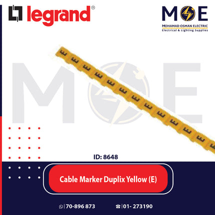 Legrand Cable Markers Capital Letter Duplix Yellow ( E ) | 38414