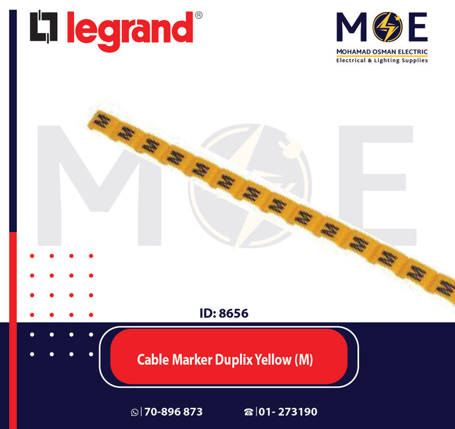 Legrand Cable Markers Capital Letter Duplix Yellow ( M ) | 38422