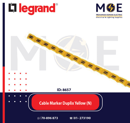 Legrand Cable Markers Capital Letter Duplix Yellow ( N ) | 38423