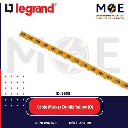 Legrand Cable Markers Capital Letter Duplix Yellow ( O ) | 38424