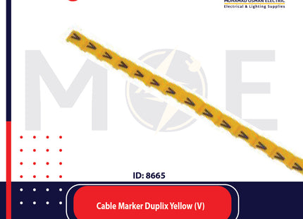 Legrand Cable Markers Capital Letter Duplix Yellow ( V ) | 38431 | حلقة ترقيم كابلات اصفر حرف