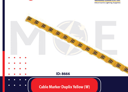 Legrand Cable Markers Capital Letter Duplix Yellow ( W ) | 38432 | حلقة ترقيم كابلات اصفر حرف