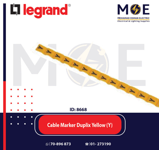 Legrand Cable Markers Capital Letter Duplix Yellow ( Y ) | 38434