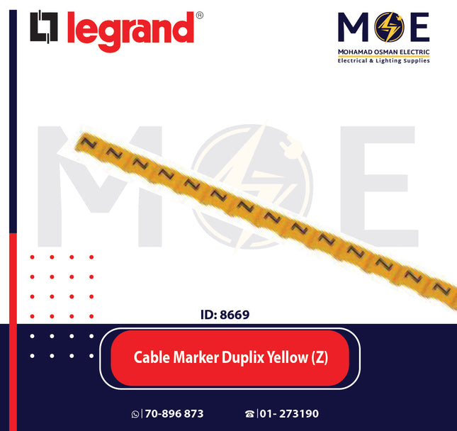 Legrand Cable Markers Capital Letter Duplix Yellow ( Z ) | 38435