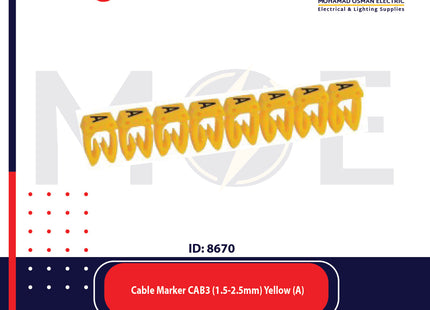 Legrand Cable Markers Capital Letter CAB3 ( 1.5-2.5mm ) Yellow ( A ) | 38330 | حلقة ترقيم كابلات اصفر حرف