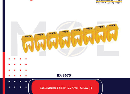 Legrand Cable Markers Capital Letter CAB3 ( 1.5-2.5mm ) Yellow ( F ) | 38335 | حلقة ترقيم كابلات اصفر حرف