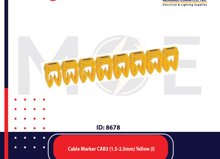 Legrand Cable Markers Capital Letter CAB3 ( 1.5-2.5mm ) Yellow ( I ) | 38338 | حلقة ترقيم كابلات اصفر حرف