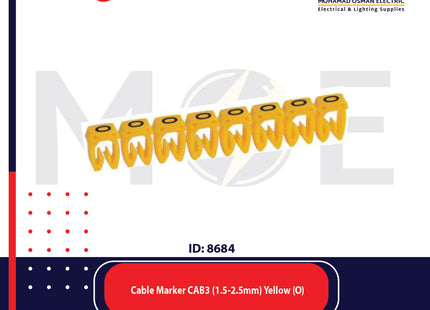 Legrand Cable Markers Capital Letter CAB3 ( 1.5-2.5mm ) Yellow ( O ) | 38344 | حلقة ترقيم كابلات اصفر حرف