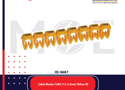 Legrand Cable Markers Capital Letter CAB3 ( 1.5-2.5mm ) Yellow ( R ) | 38347 | حلقة ترقيم كابلات اصفر حرف