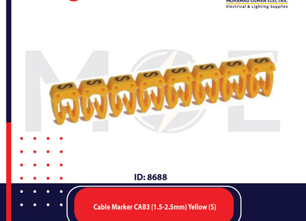 Legrand Cable Markers Capital Letter CAB3 ( 1.5-2.5mm ) Yellow ( S ) | 38348 | حلقة ترقيم كابلات اصفر حرف