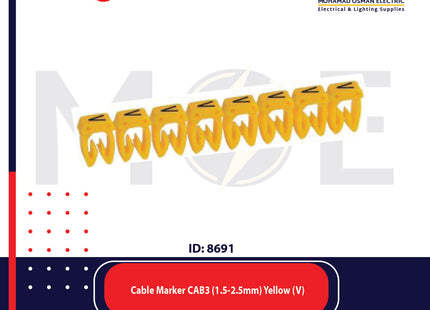 Legrand Cable Markers Capital Letter CAB3 ( 1.5-2.5mm ) Yellow ( V ) | 38351 | حلقة ترقيم كابلات اصفر حرف