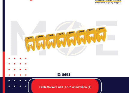 Legrand Cable Markers Capital Letter CAB3 ( 1.5-2.5mm ) Yellow ( X ) | 38353 | حلقة ترقيم كابلات اصفر حرف