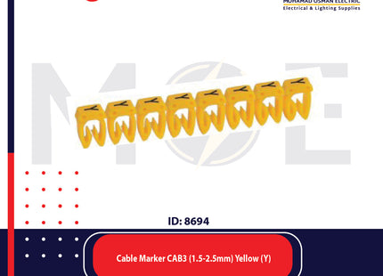 Legrand Cable Markers Capital Letter CAB3 ( 1.5-2.5mm ) Yellow ( Y ) | 38354 | حلقة ترقيم كابلات اصفر حرف