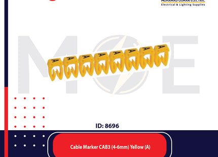 Legrand Cable Markers Capital Letter CAB3 ( 4-6mm ) Yellow ( A ) | 38360 | حلقة ترقيم كابلات اصفر حرف