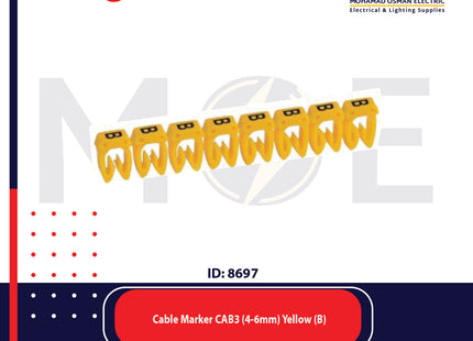 Legrand Cable Markers Capital Letter CAB3 ( 4-6mm ) Yellow ( B ) | 38361 | حلقة ترقيم كابلات اصفر حرف