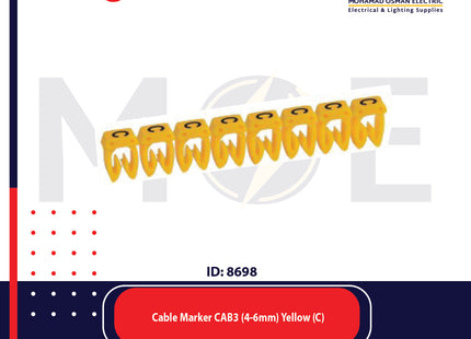 Legrand Cable Markers Capital Letter CAB3 ( 4-6mm ) Yellow ( C ) | 38362 | حلقة ترقيم كابلات اصفر حرف