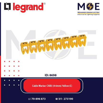 Legrand Cable Markers Capital Letter CAB3 ( 4-6mm ) Yellow ( C ) | 38362