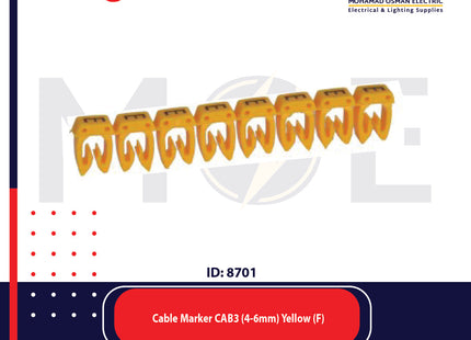 Legrand Cable Markers Capital Letter CAB3 ( 4-6mm ) Yellow ( F ) | 38365 | حلقة ترقيم كابلات اصفر حرف