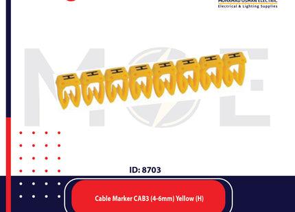Legrand Cable Markers Capital Letter CAB3 ( 4-6mm ) Yellow ( H ) | 38367 | حلقة ترقيم كابلات اصفر حرف