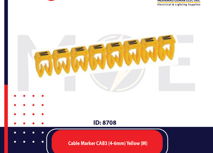 Legrand Cable Markers Capital Letter CAB3 ( 4-6mm ) Yellow ( M ) | 38372 | حلقة ترقيم كابلات اصفر حرف