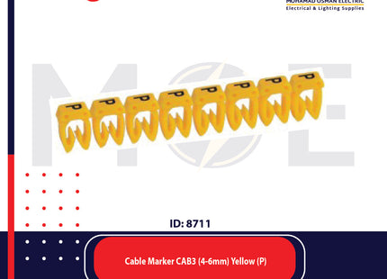 Legrand Cable Markers Capital Letter CAB3 ( 4-6mm ) Yellow ( P ) | 38375 | حلقة ترقيم كابلات اصفر حرف