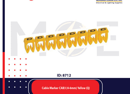 Legrand Cable Markers Capital Letter CAB3 ( 4-6mm ) Yellow ( Q ) | 38376 | حلقة ترقيم كابلات اصفر حرف