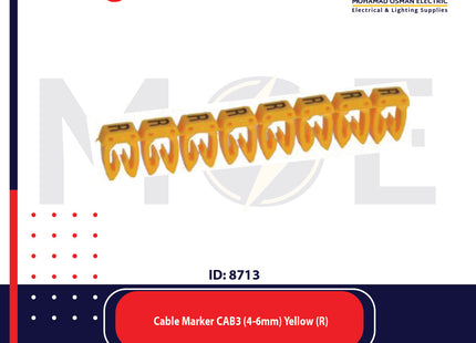 Legrand Cable Markers Capital Letter CAB3 ( 4-6mm ) Yellow ( R ) | 38377 | حلقة ترقيم كابلات اصفر حرف