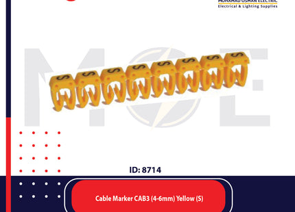 Legrand Cable Markers Capital Letter CAB3 ( 4-6mm ) Yellow ( S ) | 38378 | حلقة ترقيم كابلات اصفر حرف