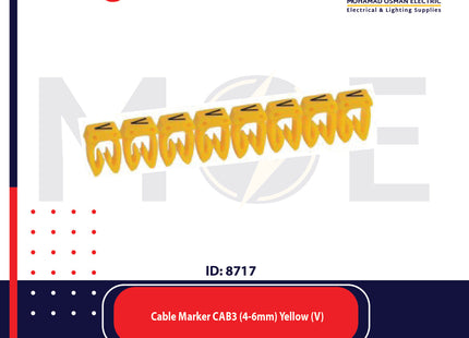Legrand Cable Markers Capital Letter CAB3 ( 4-6mm ) Yellow ( V ) | 38381 | حلقة ترقيم كابلات اصفر حرف