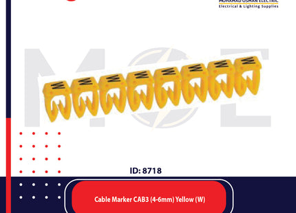 Legrand Cable Markers Capital Letter CAB3 ( 4-6mm ) Yellow ( W ) | 38382 | حلقة ترقيم كابلات اصفر حرف