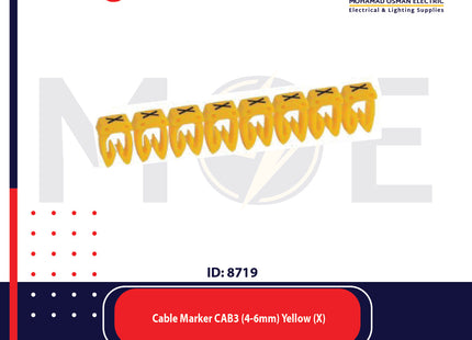 Legrand Cable Markers Capital Letter CAB3 ( 4-6mm ) Yellow ( X ) | 38383 | حلقة ترقيم كابلات اصفر حرف