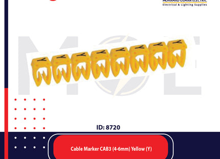 Legrand Cable Markers Capital Letter CAB3 ( 4-6mm ) Yellow ( Y ) | 38384 | حلقة ترقيم كابلات اصفر حرف