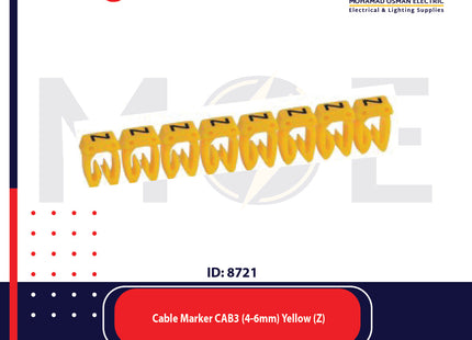 Legrand Cable Markers Capital Letter CAB3 ( 4-6mm ) Yellow ( Z ) | 38385 | حلقة ترقيم كابلات اصفر حرف