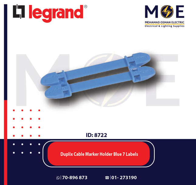 Legrand Duplix Cable Markers Holder Blue 7 Labels | Duplix 38456 | حاملة حلقة ترقيم كابلات ازرق